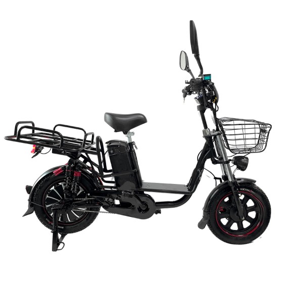 163.0 vacuum tires, red rim wheels, beach tires, Yilan Princess II rear dual shock absorption lithium battery electric bicycle